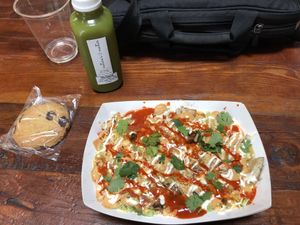 ChiVotle, cookie and Sky juice at Munchies Vegan Diner in Santa Ana