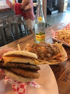 The VcMuffin & Human Style Fries  at Munchies Vegan Diner in Santa Ana