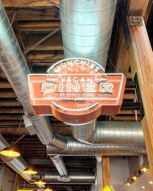 :) at Munchies Vegan Diner in Santa Ana