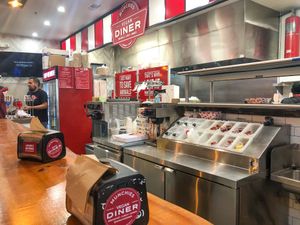 Counter at Munchies Vegan Diner in Santa Ana