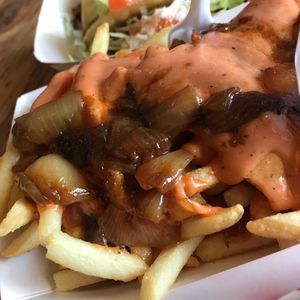 Human Style Fries at Munchies Vegan Diner in Santa Ana