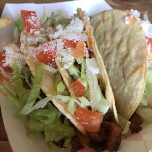 Crunchy Taco Burgers at Munchies Vegan Diner in Santa Ana