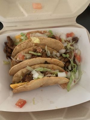 Crunchy taco burger at Munchies Vegan Diner in Santa Ana