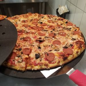 Vegan pizza by the slice at Whole Foods Market in Sedona