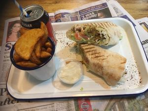 Came with garlic vegan dipping sauce (ask for some when ordering) :) at What The Falafel in Dublin