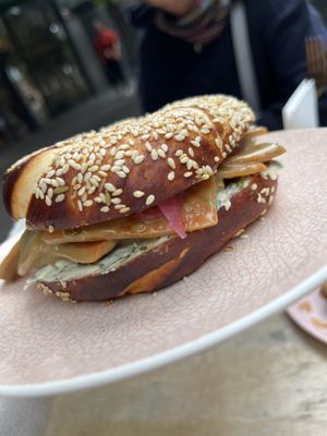 Carrot lox bagel, don’t recommend...  at Miss Sina - Surry Hills in Surry Hills