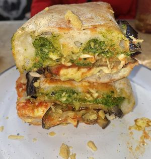 Eggplant parmi sandwich  at Miss Sina - Surry Hills in Surry Hills