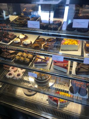 All the pastries are vegan. Plus there are vegan doughnuts on the rack  at Miss Sina - Surry Hills in Surry Hills