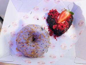 Blueberry donut and brownie  at Miss Sina - Surry Hills in Surry Hills