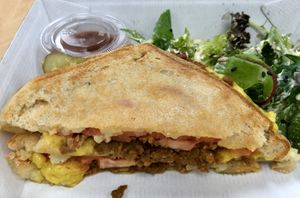 Cheeseburger toastie  at Miss Sina - Surry Hills in Surry Hills