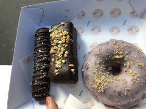 Vegan twix, snickers and blueberry donut  at Miss Sina - Surry Hills in Surry Hills