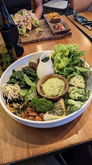 Green power protein bowl at Cafe Vida in Canggu