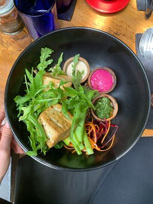 greens & tofu  at Cafe Vida in Canggu