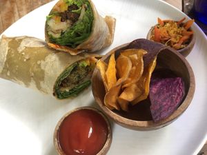 falafil wrap Gluten free at Cafe Vida in Canggu