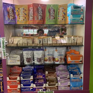Vegan candy section  at Yummi Joy in Austin