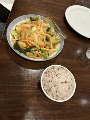 veggie stir fry and tofu with rice   at Thonburi Thai Food in Collingwood