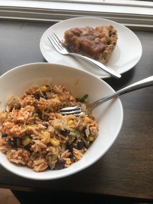 Salad and apple pie at Fresh Ground in Kitchener