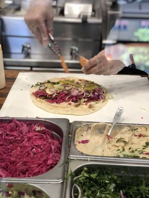 rulle in making at Mr Falafel in Malmo