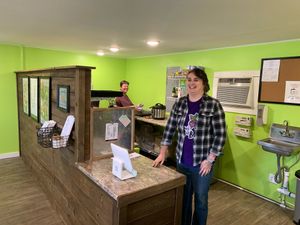 Owners, AJ and Sarah at Tickled Tummy in Paris