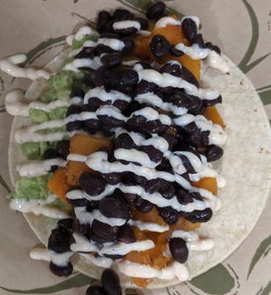 Sweet Potato Black Bean Taco at Tickled Tummy in Paris