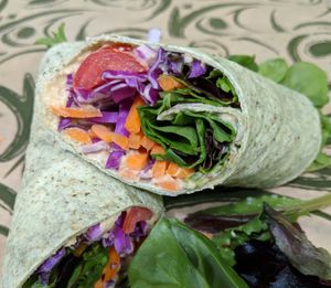 Hummus Veggie Wrap at Tickled Tummy in Paris