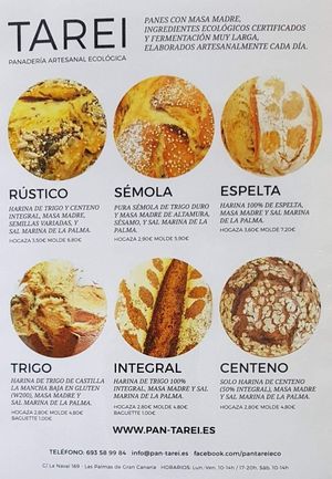 Bakery with grain and rye breads and cakes at Pura Vida in Gran Canaria