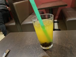 Mango bubble tea no dairy  #Veganuary at Coco Garden in Rochester