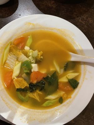 Tum yum soup off veggie menu  at Coco Garden in Rochester