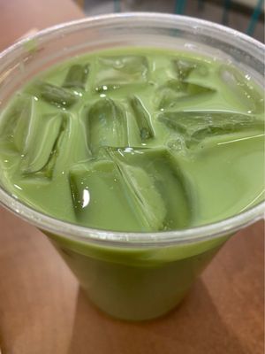 Sweet Matcha Latte with almond milk  at MSP - Peoples Organic - T1 in St Paul