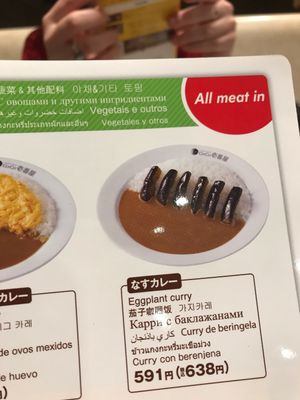 All meat in, vegetable options, :( at CoCo Ichibanya in Sendai