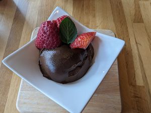 Chocolate avocado puddin at Urban Olive & Vine in Hudson