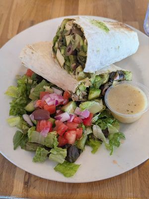California beach tofu lavash wrap at Pita Jungle in Tempe