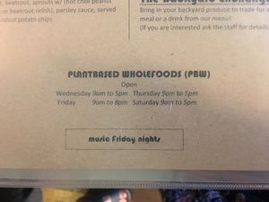 Opening times at Plant Based Wholefoods in Katoomba