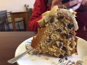 Carrot and choc chip cake  at Plant Based Wholefoods in Katoomba