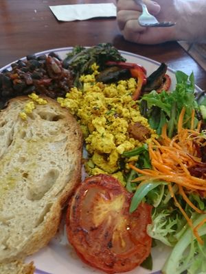 Big breakfast at Plant Based Wholefoods in Katoomba