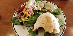 Yummy tempeh burger. Forgot to take a pic before eating! at Plant Based Wholefoods in Katoomba