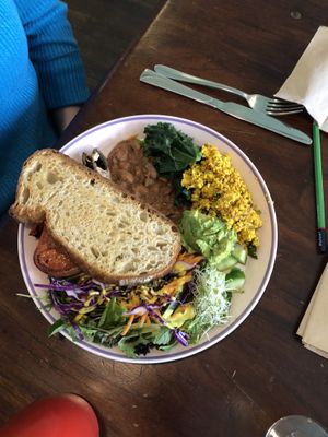 Breakfast plate ( or similar, can’t remember exact name) at Plant Based Wholefoods in Katoomba