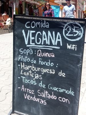The vegan menu of the day at Mauraz in Copacabana