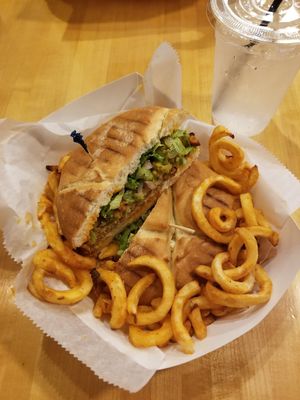 Vegan Buffalo "Chicken" panini at Hot Krust in Orlando