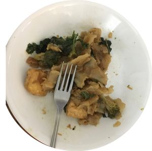 Vegan Pad See-Ew (no egg); plated at home at Bua Thai Ramen in New York City