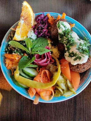 Falafel plate. at Falla in Wroclaw