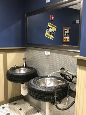 Coolest restaurant sinks! at Ford's Garage in Brandon
