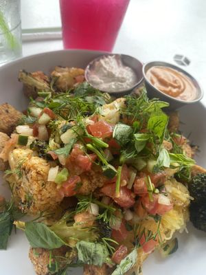 Lean & Clean bowl with spaghetti squash and lentil bites   at Ciccio Cali in Riverview