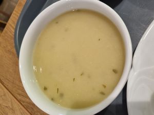 Leek soup at Pani Baklazani in Nitra