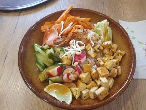 Teriyaki tofu at Pani Baklazani in Nitra