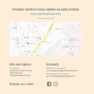Tu nás  nájdete at Pani Baklazani in Nitra