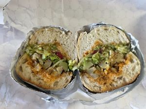 Cauliflower steak sandwich, which is warm!  at J.T. Bros in Yuma