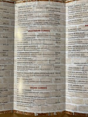 Menu at Indian Mehfil Taringa in Taringa