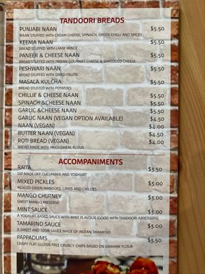 Menu at Indian Mehfil Taringa in Taringa