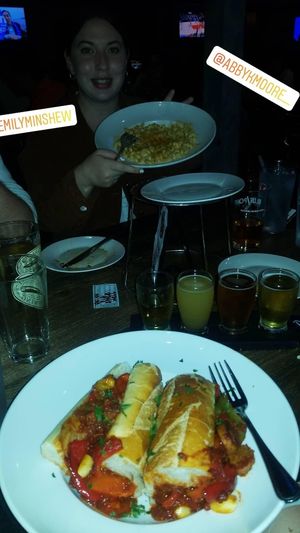 Vegan meatball and parmesan sandwich at Brixx & Barley in Long Beach